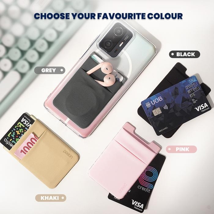 HP Uneed Sticky Phone Card Holder - UPH921 - สีเทา