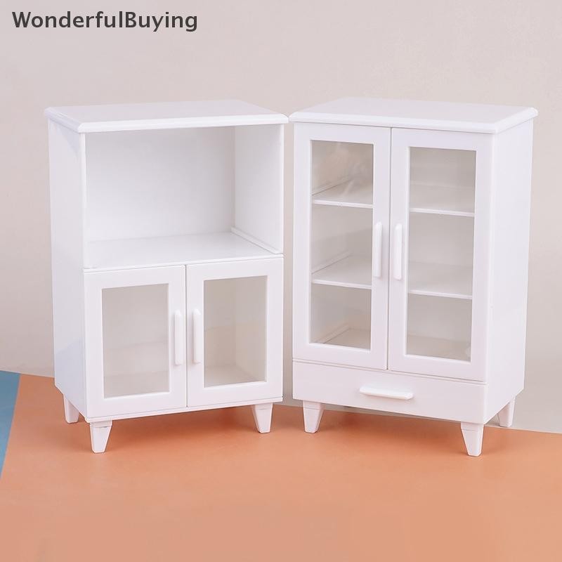 Wbth 1 ชุด 1:12 Dollhouse Miniature สีขาวตู้แสดงตู้จัดเก็บ Lockers เฟอร์นิเจอร์ตกแต่งของเล่นตุ๊กตา House อุปกรณ์เสริม Vary