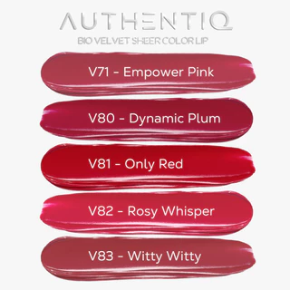 BSC AUTHENTIQ BIO VELVET SHEER LIP ลิปสติกเนื้อเชียร์ สัมผัสเนียนนุ่มแบบกำมะหยี่ มอบความแวววาวให้เรียวปากสวยแบบมีออร่า