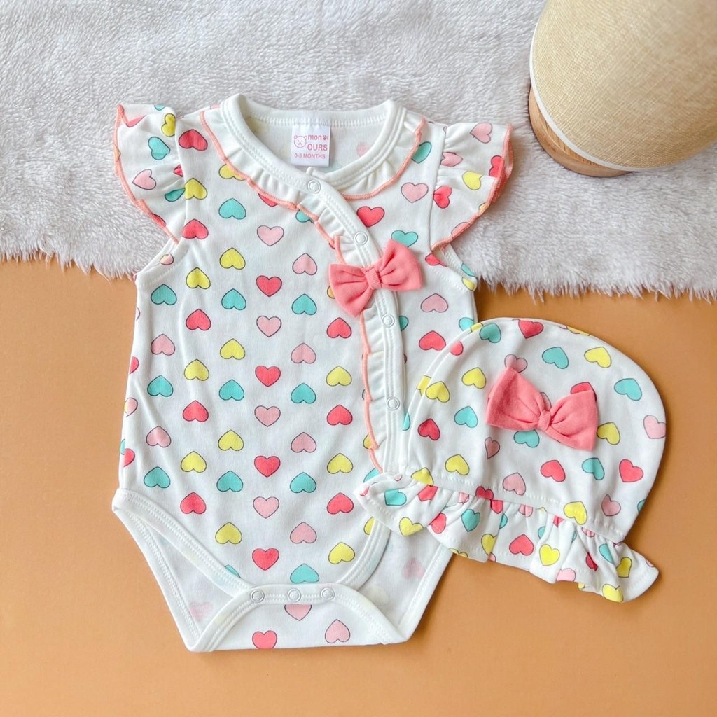 Baby Jacky (งานไทย) ชุดตรุษจีนบอดี้สูทเด็กอ่อน ชุดอาตี๋ ชุดอาหมวย มาพร้อมกับหมวก/โบว์ งานลูกสาว ผ้าคอตตอน น่ารัก - รูปที่ 3