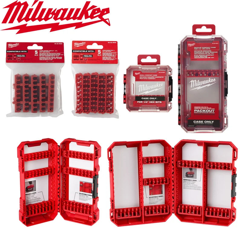 กล่อง Milwaukee Original Small/Medium/Large ToolBox Case Rows Driver Accessories Multifunctional Storage Tool Accessories