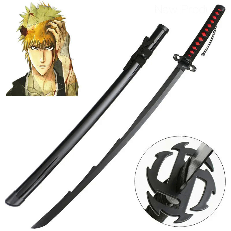 ⚡ Role Play Bleach Kurosaki ichigo Katana Bamboo Assembled Sword CosPlay Anime New Moon Weapon Model