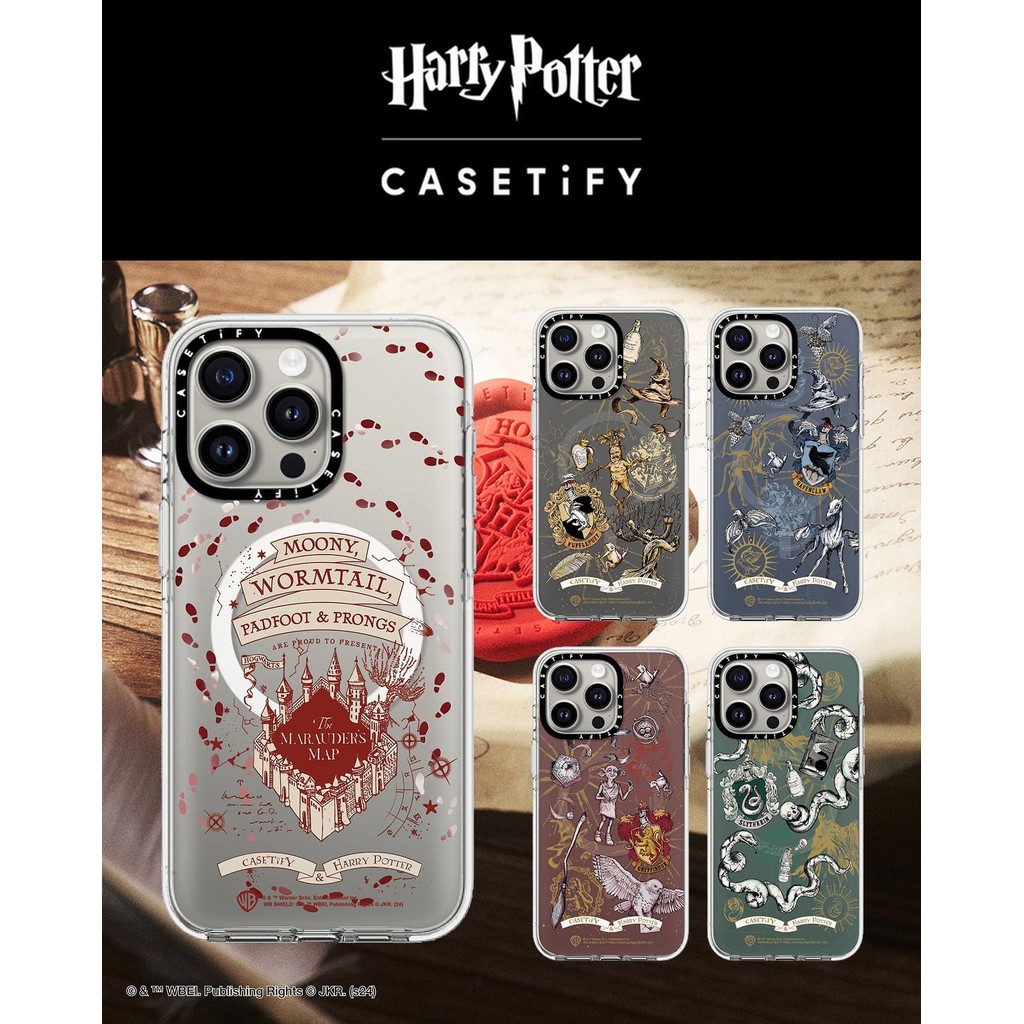 CASECASE X Harry Potter แม่เหล็กดูด Clear Series อะคริลิคใสกลับ IPhone กรณี Impact สําหรับ Apple IPhone 13 14 15 16 Pro Max 16 Plusพร้อมกล่อง