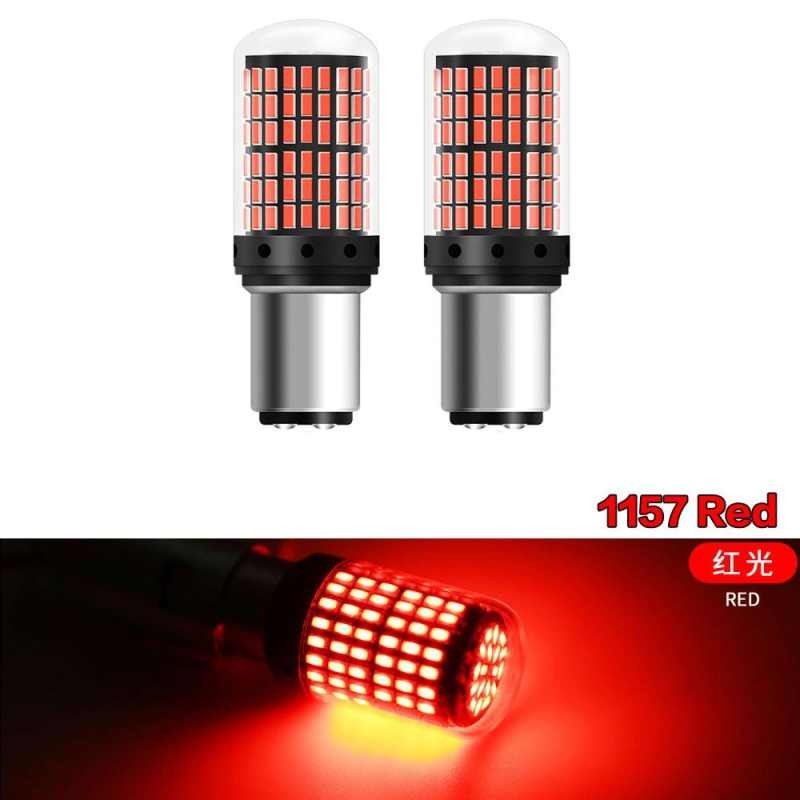 Alithai 1 คู่ 1156 BA15S ไฟเลี้ยว LED สีแดง P21W 3014 144 SMD LED