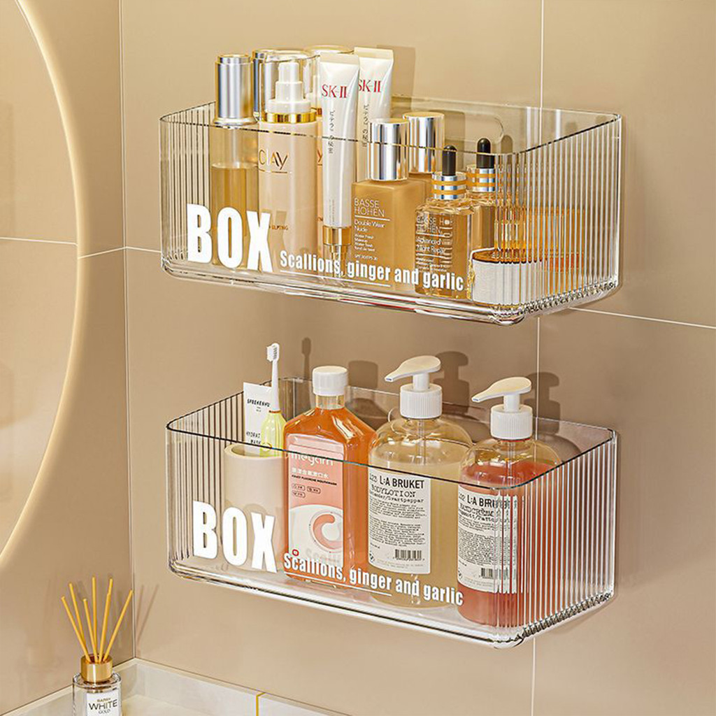 ชั้นวางของในห้องน้ำพลาสติก ชั้นติดผนัง  Sundries Rack ชั้นวางของในห้องน้ำติดผนัง ไม่ต้องเจาะรู รับน้ำหนักได้ดี - รูปที่ 2