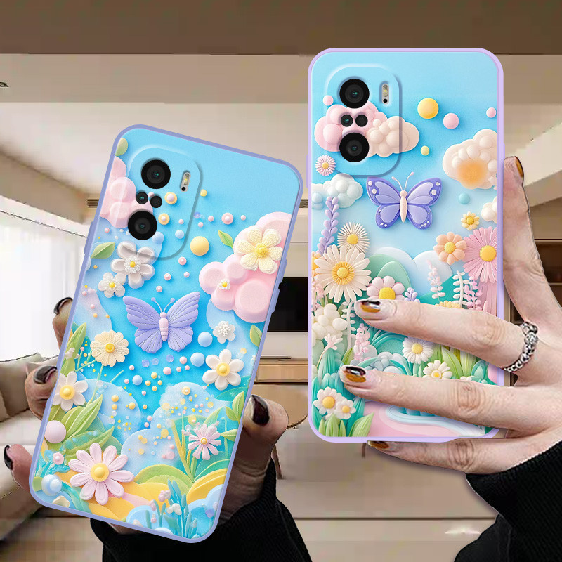 ดอกไม้ปลอกสําหรับ xiaomi poco f3/gt,f4,f5/pro,m5/s,m4/pro,m3,m2,x3/nfc/pro/gt,x4,x5,4g,5g,YB-100 ฝาค