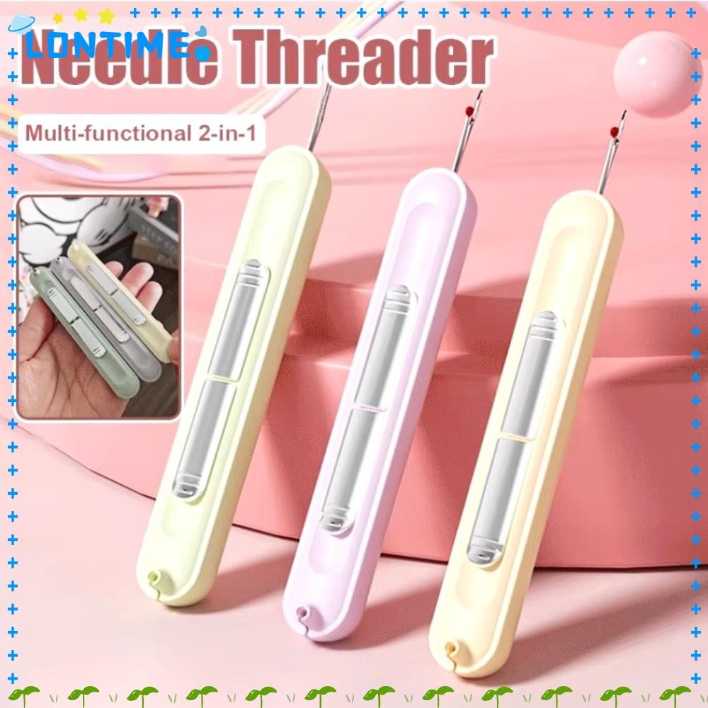 Lontime เย็บมือเครื่องมือพิเศษ, DIY อุปกรณ์เย็บผ้า Double Head Threading เข็ม Threader, เย็บปักถักร้อย Cross Stitch มัลติฟังก์ชั่น 2in1 Stitch Unpicker สําหรับผู้สูงอายุ