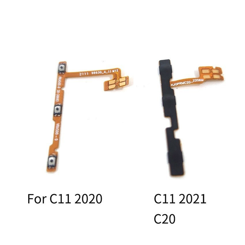 สําหรับrealme C3 C11 C12 C15 C17 C20 C21 C21Y C25 C25Yปุ่มปรับระดับเสียงFlexสายด้านข้างสวิทช์กุญแจ