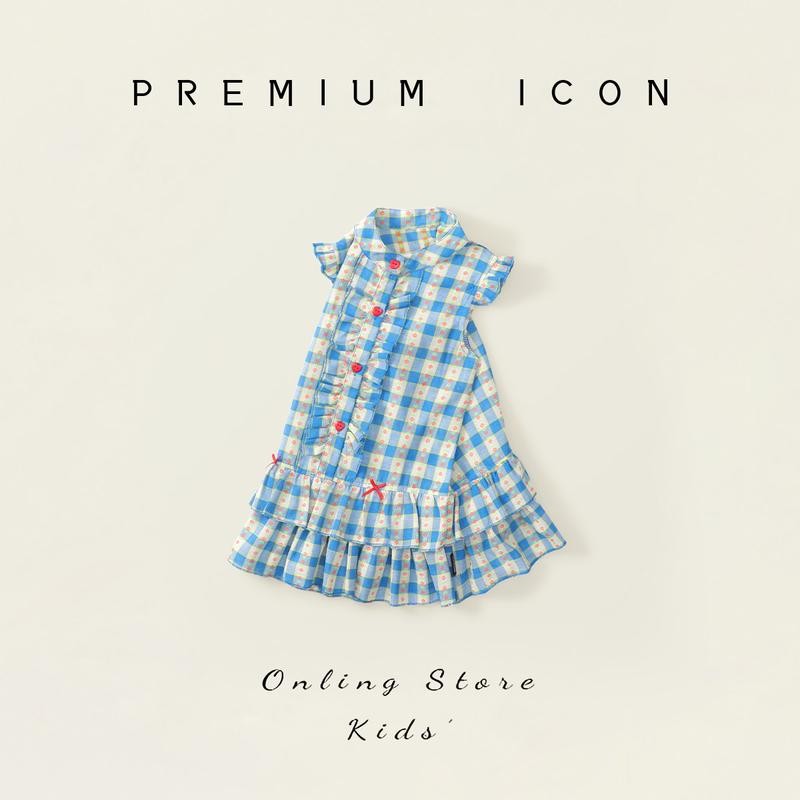 Hania kids ชุดเดรสลายดอกไม้แขนกุดสำหรับเด็กผู้หญิง - K4125253