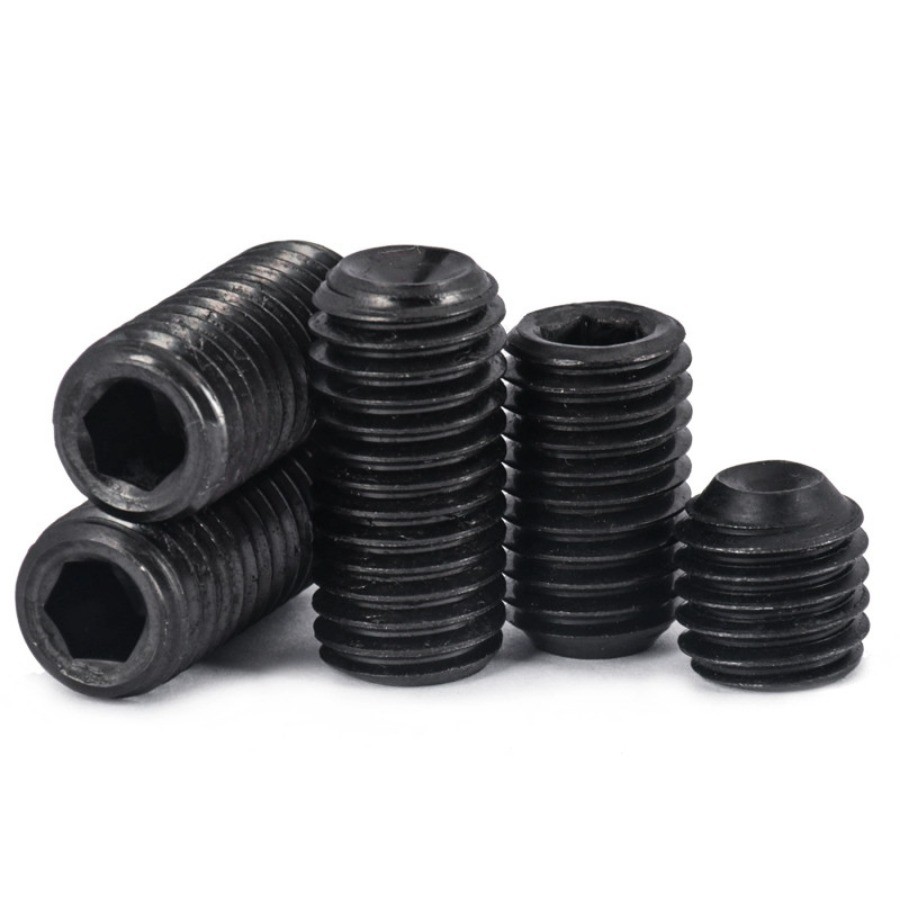 12.9 ชุบดำ ตัวหนอน หกเหลี่ยม ปลายตัด เกลียวมิล สกรู เกรดแข็งพิเศษ Hex Socket Set Screw M1.6/M2/M2.5/M3/M4/M5/M6 (FGH-YL-TH-Y) - รูปที่ 3