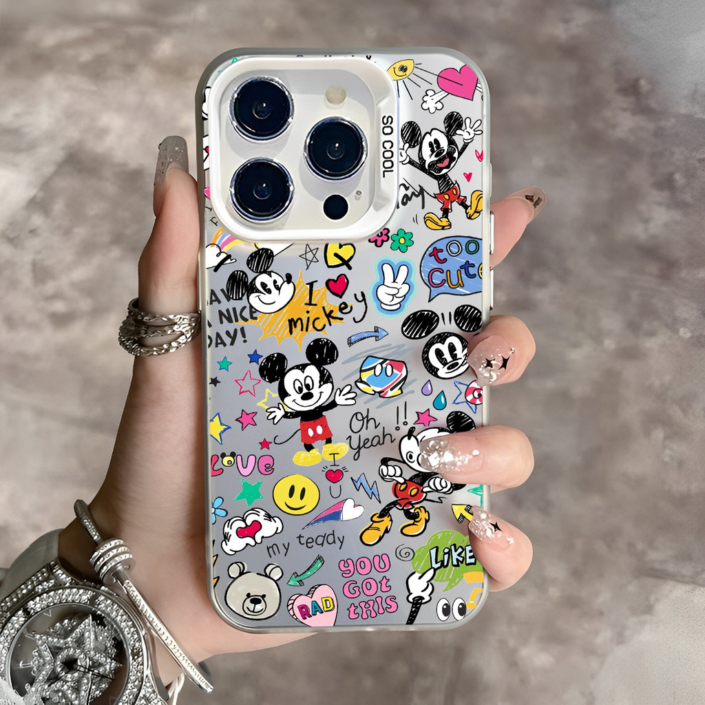 COD เคส IPhone 11 12 13 14 15 16 Pro MAX 14 15 Plus XR XSmax X 7PLUS มิกกี้เม้าส์ คู่รัก กราฟฟิตี้ การ์ตูน เคสโทรศัพท์