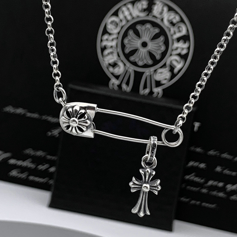 Crow Heart Unique Retro Cross Small Pin สร้อยคอไฟฟ้าผู้ชายผู้หญิงสร้อยคอคู่ Clavicle Chain