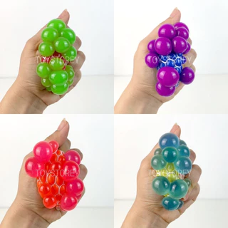 บอลบีบตาข่าย ลูกใหญ่ สีพาสเทล สีกากเพชร สีเดียว บอลบีบทะลัก ของเล่นคลายเคลียด สกุชชี่ Squishy