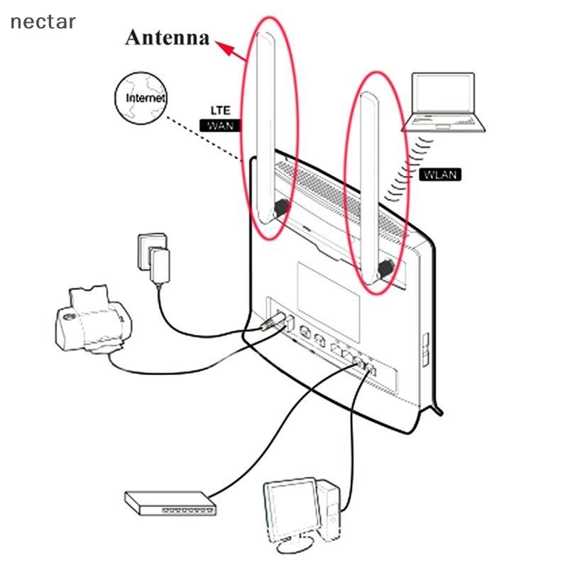 Tar 2 ชิ้น/ล็อต 4G เสาอากาศ 10dBi SMA ชาย 700-2700MHz สําหรับ 4G LTE Router Wifi เสาอากาศ N