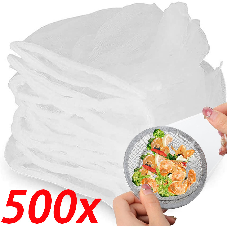 100/200/300/500ชิ้น อ่างล้างจานแบบใช้แล้วทิ้งถุงตาข่ายกรอง/อ่างล้างจานในครัวถุงตาข่าย/ยืดหยุ่นป้องกันการอุดตันอ่างล้างจานกรองท่อระบาย