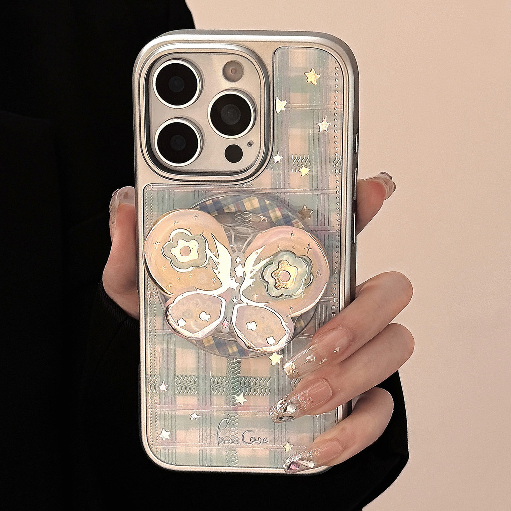 [Sheren] เคสโทรศัพท์ขายึดโบว์หมุนได้ Gilt เหมาะสําหรับ i17 16 15 14 13 12 11 pro max เคสไอโฟน
