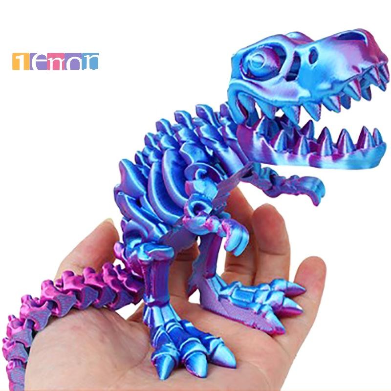 [Lemon] การพิมพ์ 3D ข้อต่อที่มีความยืดหยุ่นและเคลื่อนย้ายได้ Tyrannosaurus Rex Skeleton Dragon Transformation เครื่องประดับ Handmade ของขวัญตกแต่งใหม่