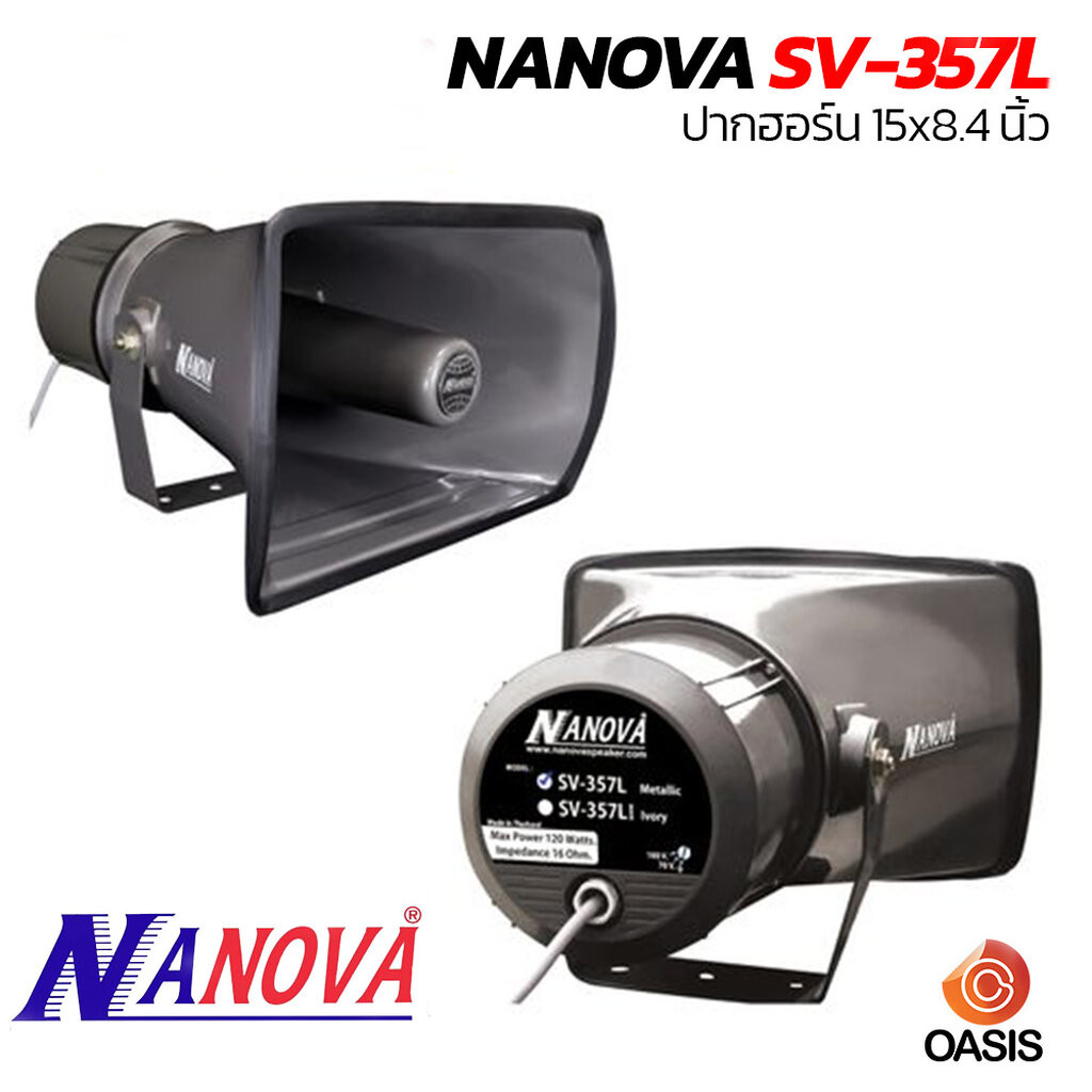 🔥ส่งทุกวัน [รวมVAT] Nanova SV-357L เทาดำ ปากฮอร์นพร้อมยูนิต Unit Line 70-100V ลำโพงฮอร์น กันน้ำ ปากฮอร์น 120วัตต์