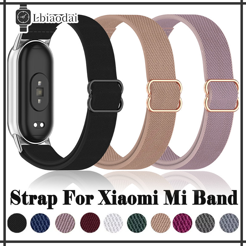 สายยางไนล่อนกีฬา for Mi Band 10 9 8 NFC นุ่มปรับได้เปลี่ยนสายรัดข้อมือ Smartwatch for XiaoMi Band 8 9 10 อุปกรณ์เสริม