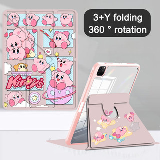 kirby ดาว 3 + Y พับ กรณีป้องกันแบนน่ารัก ไอแพด for Gen10/11 A16 Air4/5 Gen5/6 gen7/8/9 Air3 Air6/7 11/13 pro11 pro12.9