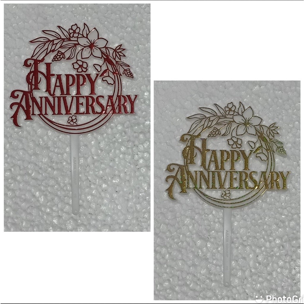 *KA* JUMBO CAKE TOPPER "HAPPY ANNIVERSARY" (SINGLE) "KTI296" ใหม่