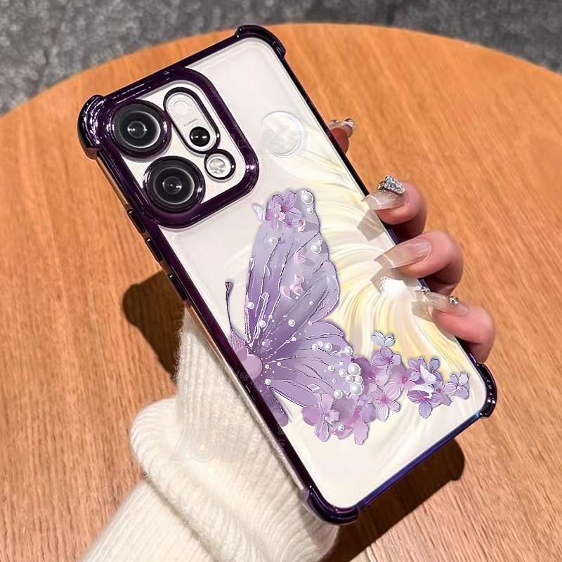 เคส OPPO Reno 14 14F 15 15F 5G เคส OPPO Reno 14 15 Pro Max 5G Case เคสน่ารักสีม่วงผีเสื้อดอกไม้ใสเยลลี่นุ่มกันกระแทกพร้อมเลนส์ป้องกันกล้องถุงลมนิรภัยหนาหรูหรากรณีสําหรับเด็กผู้หญิงผู้หญิง ราคา ถูกที่สุด ดีลบีเคเค แกลเลอรีภาพที่ 6