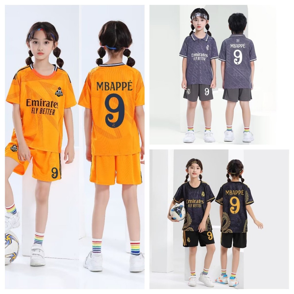 2025 ชุดเสื้อฟุตบอลเด็กคุณภาพสูง Mbappe เสื้อฟุตบอลสําหรับเด็ก