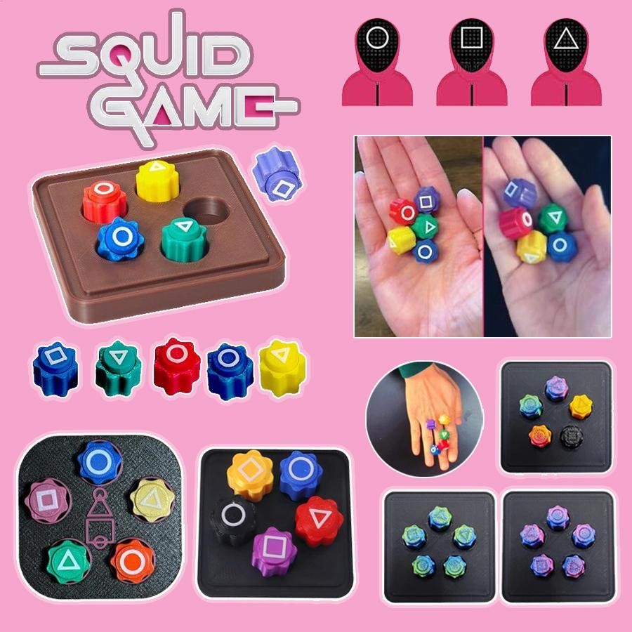 Squid Game 2 Gonggi Stones Korean Games Traditional Stone Catching 3D Printed Game 5 Colors Squids T