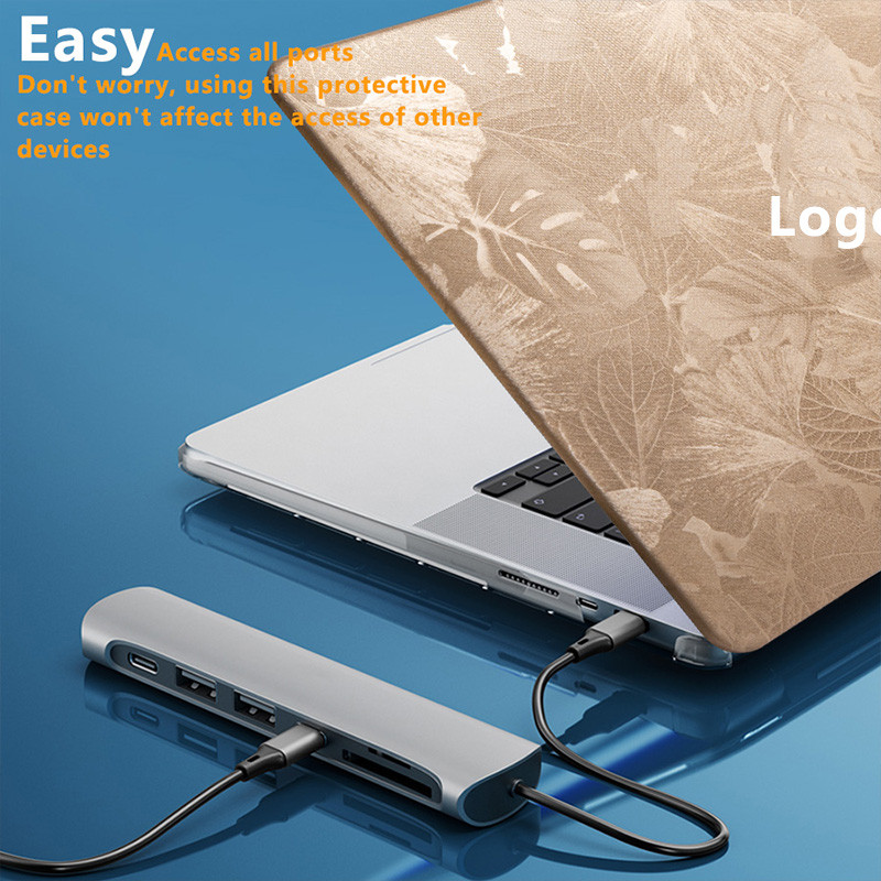 เคส macbook Air Pro M3 M4 13 14 15 16 นิ้ว M1 M2 เคสป้องกันเนื้อผ้าไล่โทนสี - รูปที่ 3