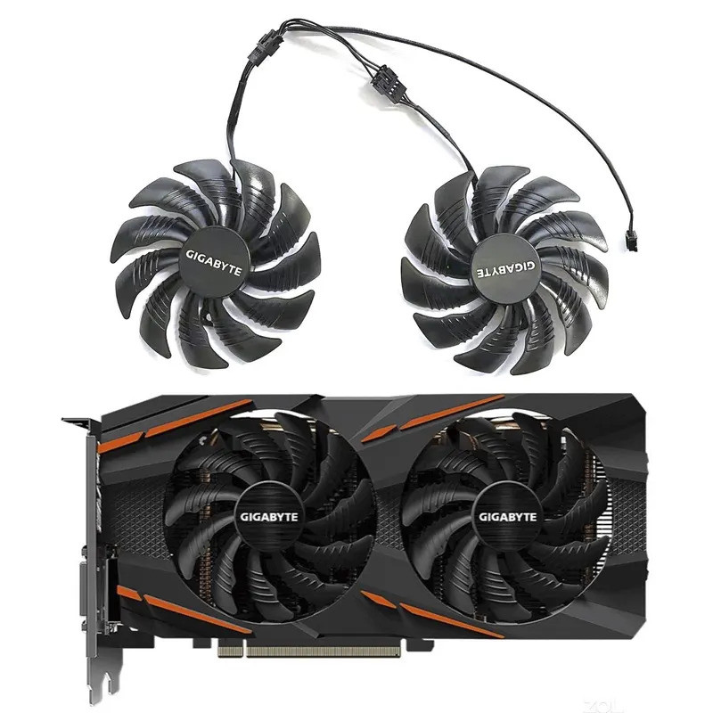 GPU พัดลมใหม่ 88 มม. T129215Su 4pin สําหรับ Gigabyte Radeon RX 470 Windforce 480 570 580 590 Gaming 