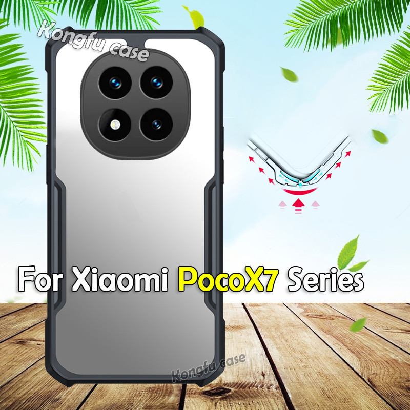 อะคริลิคสําหรับ Xiaomi Poco X7 X6 Pro PocoX7Pro PocoX7 PocoX6Pro PocoX6 5G 2025 Clear เคสโทรศัพท์กันกระแทกเลนส์ป้องกันกันชนปลอกปกหลัง