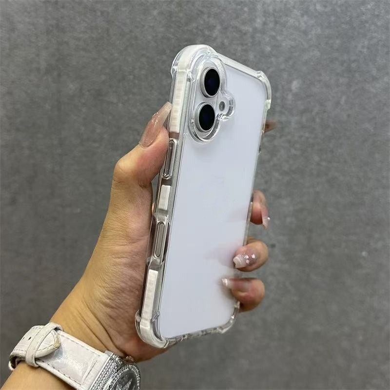 สีขาวสี่มุม anti drop air cushion อะคริลิคเหมาะสําหรับ iPhone X/Xs XR Xs max 11 12 13 14 Promax anti drop เคสโทรศัพท์โปร่งใสฝาครอบป้องกัน