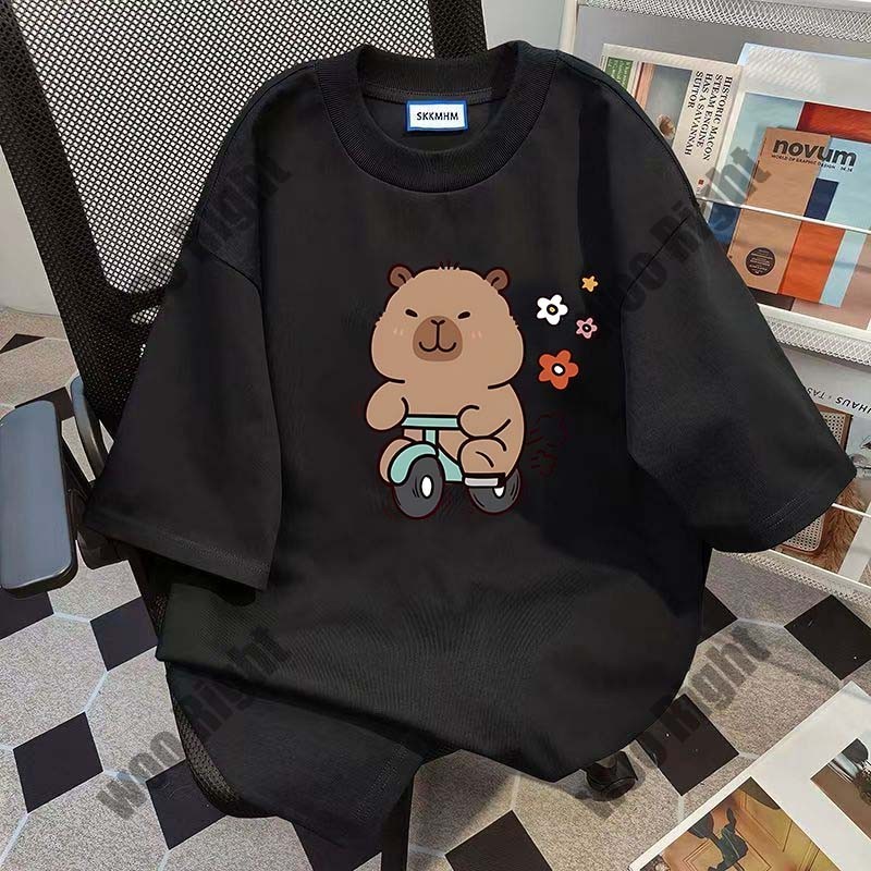 (จัดส่งตลอด 24 ชั่วโมง)Woo Right ผ้าฝ้าย100% 2025 เสื้อ คาปิบาร่าน่ารักๆ ผ้า Cotton 100 % เสื้อยืดใหม่สไตล์ปีใหม่