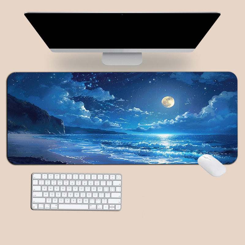 แผ่นรองเมาส์ทิวทัศน์ท้องฟ้าเต็มไปด้วยดวงดาวขนาดใหญ่ที่กําหนดเองล็อคขอบโต๊ะคอมพิวเตอร์เสื่อมูลค่าสูงโต๊ะทํางาน ม แผ่นรองเมาส์ - รูปที่ 5