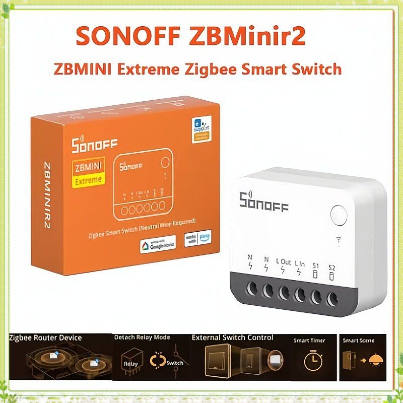 ✨✨youngtime Sonoff Zbminir2 Extreme Zigbee 3.0 สวิตช์อัจฉริยะขนาดเล็ก ควบคุมได้ 2 ทาง ตั้งเวลาได้อย่