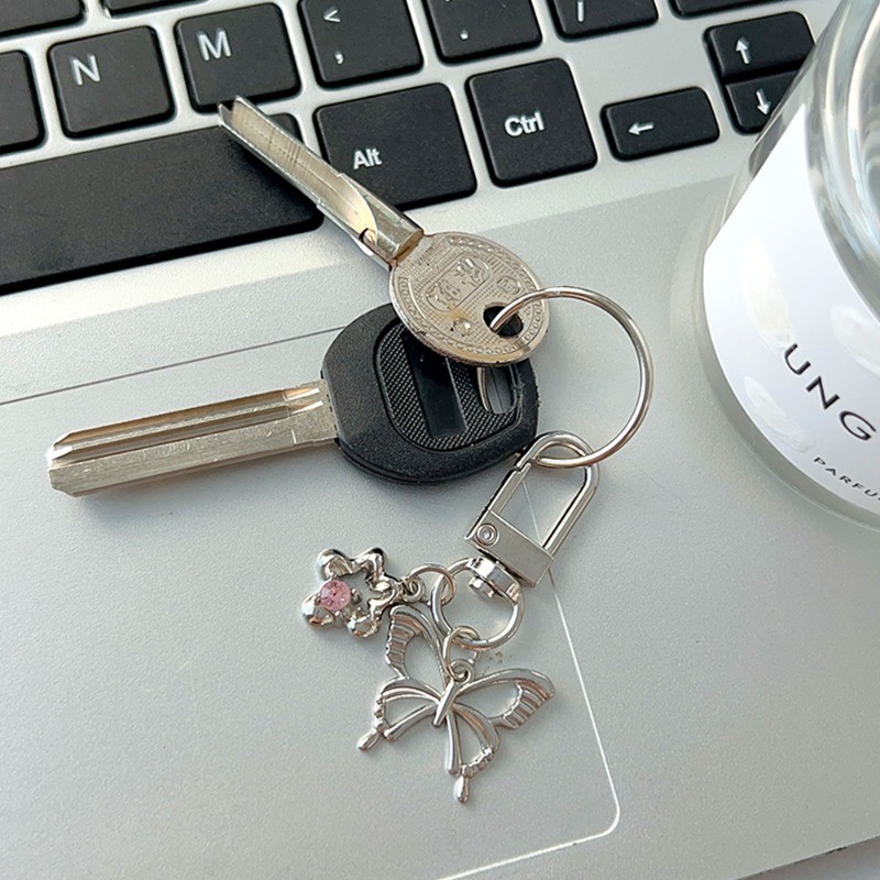 จี้โลหะเงินหวานเย็น - พวงกุญแจดาวผีเสื้อ Y2k - กระเป๋าเป้สะพายหลังแขวนเครื่องประดับ Charms - สําหรับกระเป๋า, พวงกุญแจ - อุปกรณ์ตกแต่งพวงกุญแจรถ