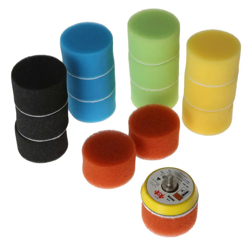 DRELD 16pcs 2 Inch 50mm Buffing Polishing Pad Kit for Car Polisher Wax Buffer Car Polishing Pad Hand