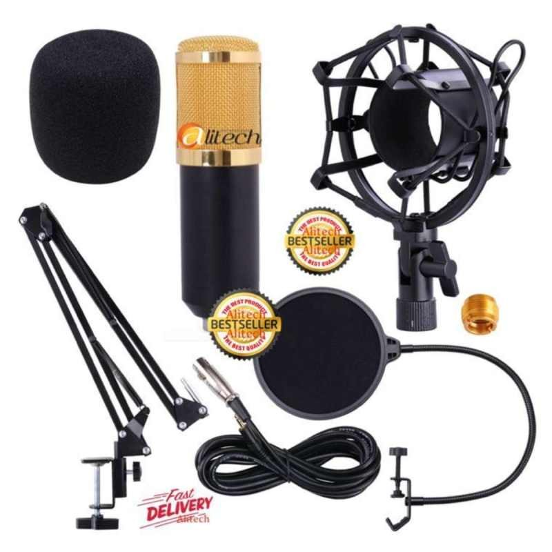 Alithai ไมค์ ไมค์อัดเสียง คอนเดนเซอร์ Pro Condenser Mic Microphone BM800 พร้อม ขาตั้งไมค์โครโฟน และอ