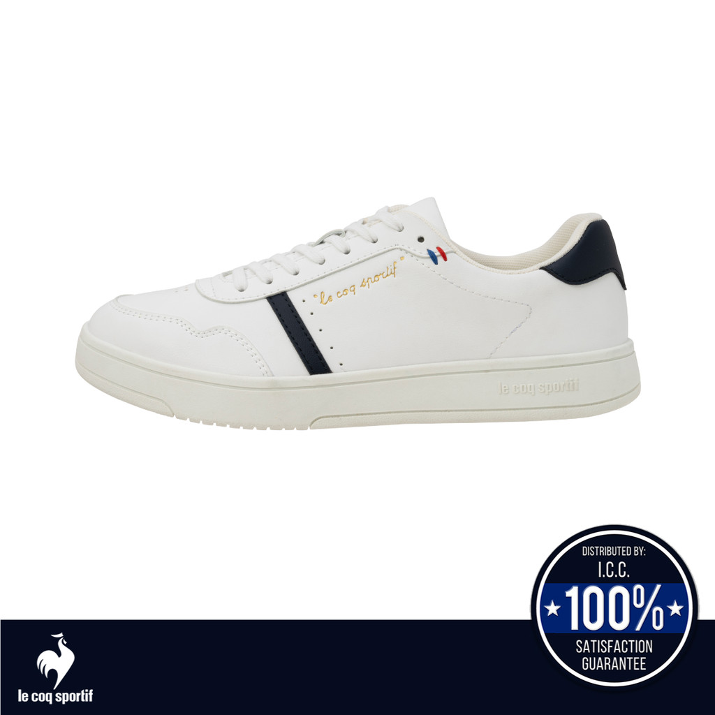 le coq sportif รองเท้าชาย-หญิง รุ่น LCS REIMS สีขาว-กรม (รองเท้าผ้าใบ, รองเท้าแฟชั่น, Unisex)