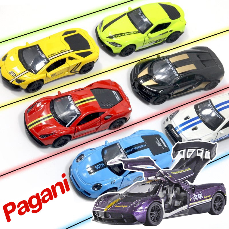 COD โมเดลรถอัลลอย 1: 36 Bugatti Ferrari Pagani เครื่องประดับรถของเล่นเด็ก