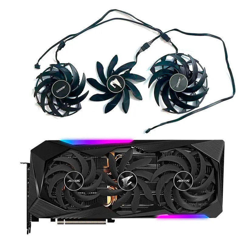 พัดลม GPU ใหม่ล่าสุด 4PIN PLD10015B12H RTX3070 3070TI พัดลมทดแทนสําหรับ Gigabyte AORUS GeForce RTX30