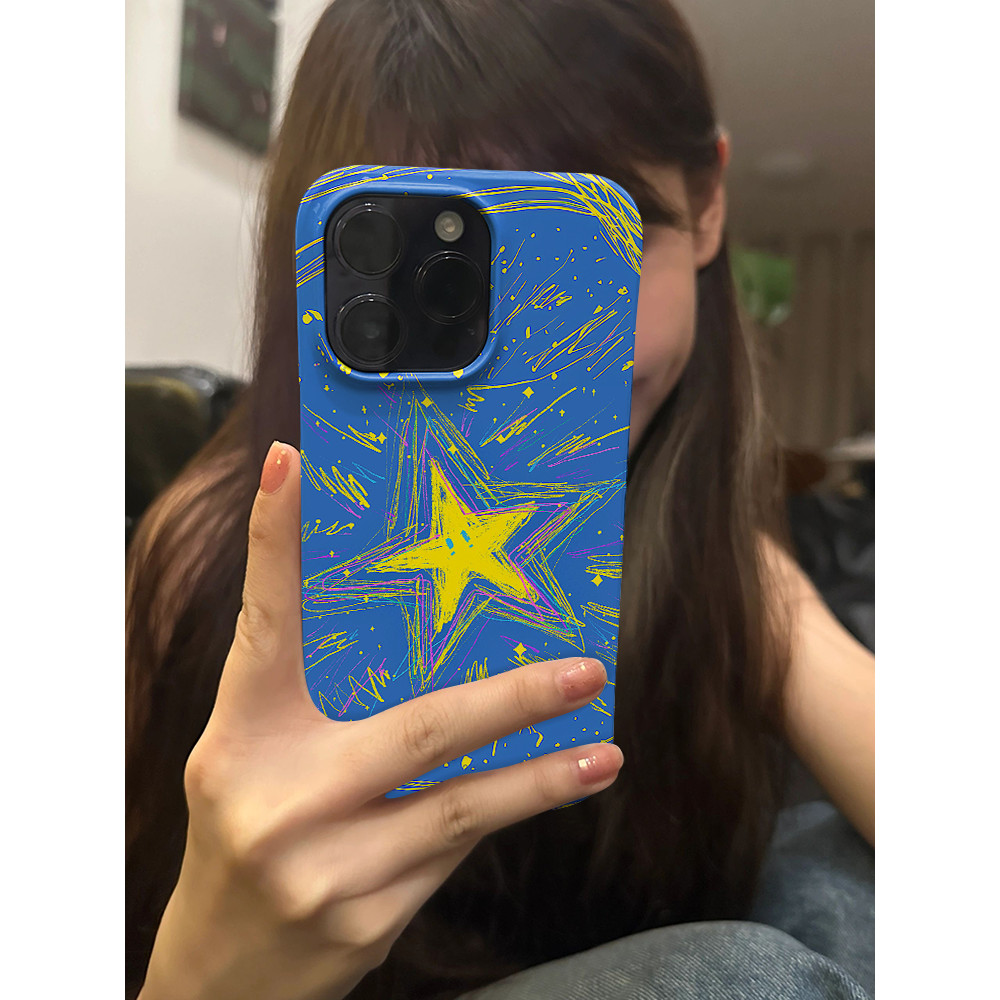 เคสโทรศัพท์ลายกราฟฟิตี้ลายดาวปรารถนาสำหรับ iPhone 15 Pro Max 16 Plus แพ็คครึ่ง 12 Pro Max XS Max แบบไม่มีกรอบ 14 Plus 15 Pro เคสแข็ง 16 Pro Max กันกระแทก 13 Pro Max เคสซิลิโคนป้องกัน 7/8 11 XS 14