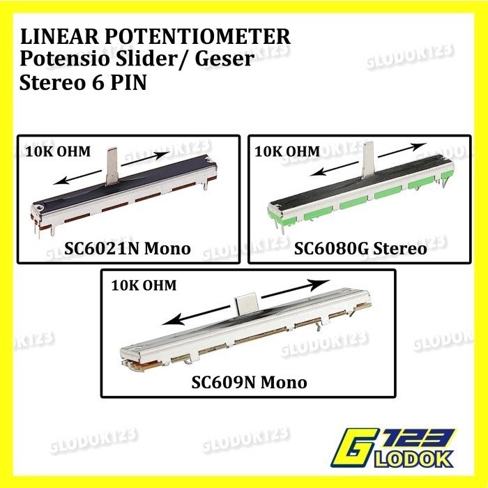 Potentiometer Potentiometer Potentiometer เครื่องผสมเสียงสไลด์สไลด์ 10K OHM G1067
