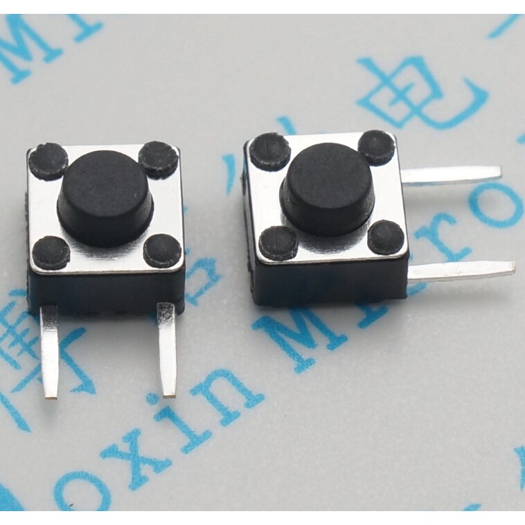 สวิตช์ปุ่มกด Micro Switch 2 Pins ด้านข้าง 6x6x5H ปุ่มกด Plugin