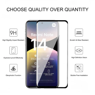 2 IN 1 ป้องกันหน้าจอสําหรับ Xiaomi Redmi หมายเหตุ 15 14 Pro Plus 14Pro + Note14 Note14Pro Note15 4G 5G 9H กระจกนิรภัยป้องกันฟิล์มกล้องเลนส์ป้องกันหน้าจอฟิล์ม