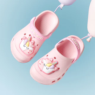 Cheerful Mario 13-20ซม 4 Animals Slipper เด็ก ฤดูร้อน สไตล์เจ้าหญิง น่ารัก รองเท้าแตะยูนิคอร์นเด็ก แฟชั่น การ์ตูน รองเท้ารัดส้นหมีเด็ก