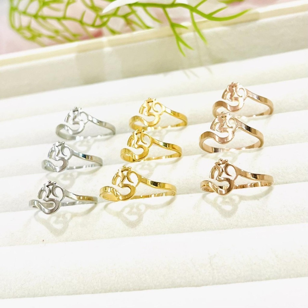 แหวน นารายณ์ ทรงฉลุ 3D  สัญลักษณ์พระพิฆเนศ SW3577