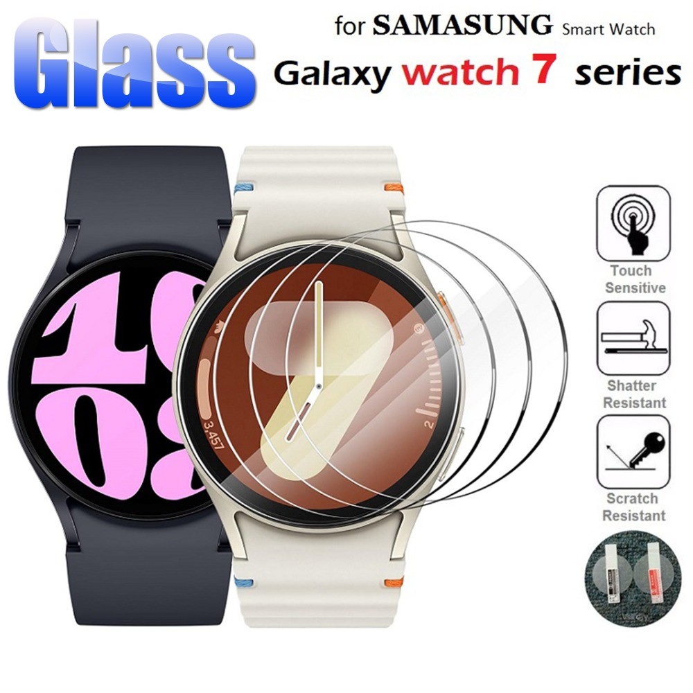 SAMSUNG 1-3ชิ้น ความละเอียดสูง ฟิล์มแก้วใสสําหรับ ซัมซุง กาแลคซี นาฬิกา เฟ 7 6 5 4 40 44มิลลิเมตร45มิลลิเมตรเต็มปกหน้าจอกระจกนิรภัยป้องกันนาฬิกาสมาร์ทอุปก