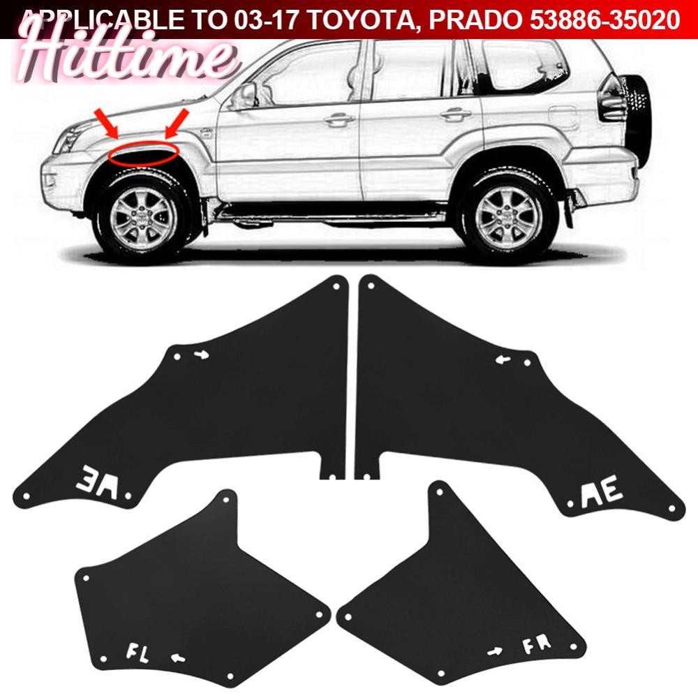 HITTIME 1 ชุด Fender Liners Splash Guards Shield ผ้ากันเปื้อนซีล Mud Flaps W คลิปสําหรับ Toyota Land
