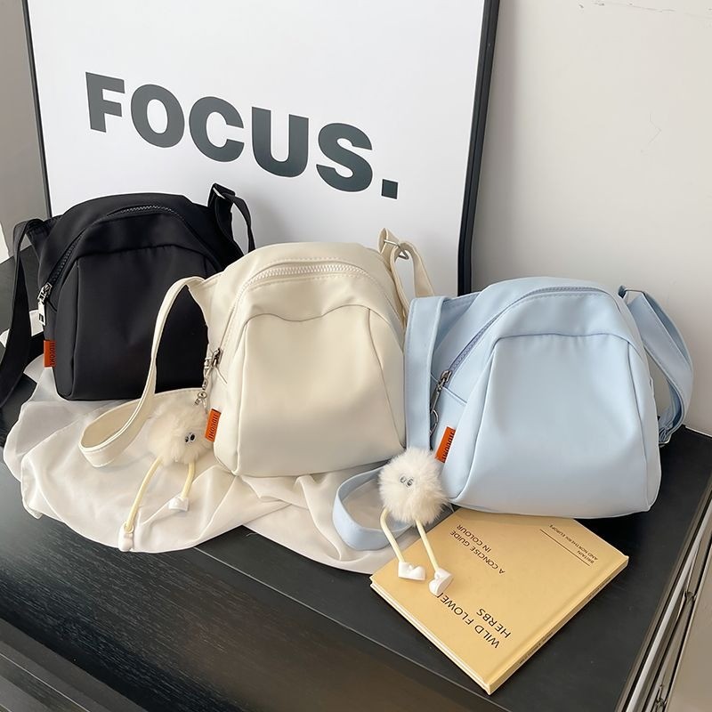 B1355-ผ้าไนลอนน้ําหนักเบาขนาดใหญ่ กระเป๋าสะพายข้างสําหรับผู้หญิง ฮิตมากตอนนี้ เข้ากับทุกการแต่งกาย